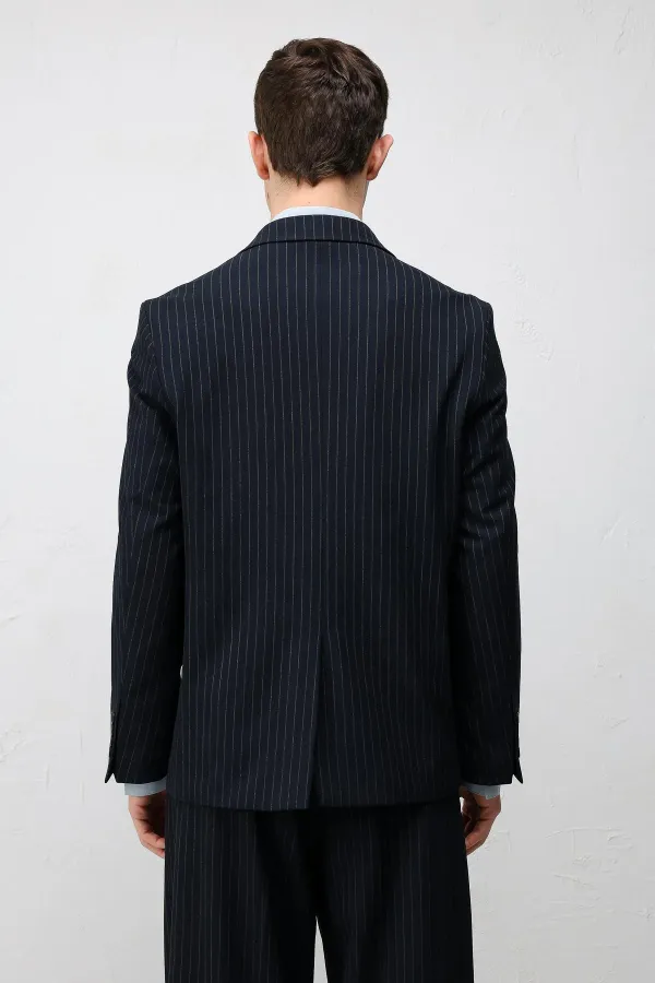 Costume rayé Antioch Navy coupe décontractée pour homme