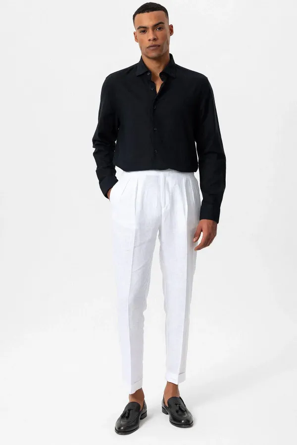 Antioch Black Linen Blend Men's Shirt