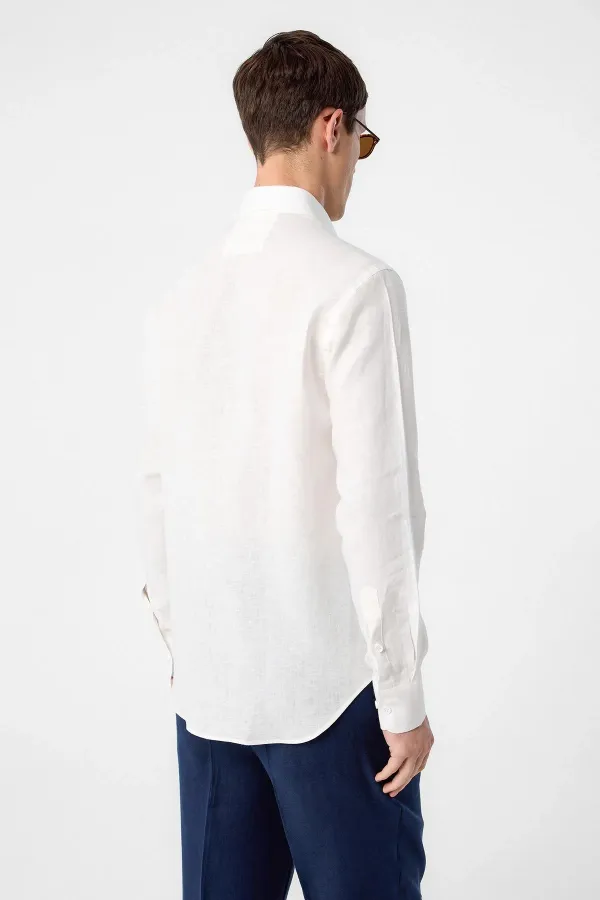 Chemise homme Antioch Ecru 100% lin coupe confort