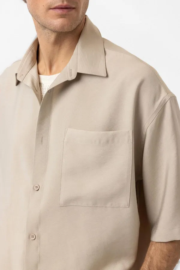 Chemise homme Antioch beige décontractée à manches courtes