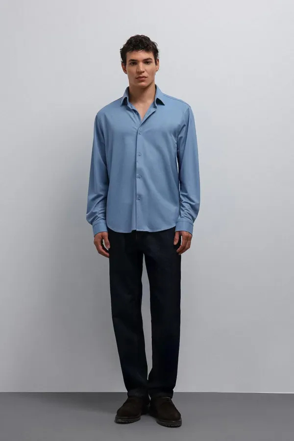 Antioch Bebe Mavi Relax Fit Erkek Gömlek