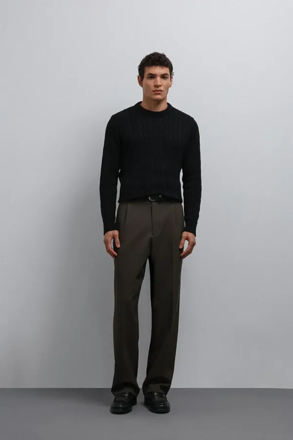 Antioch Black Textured Knit Men's Sweater