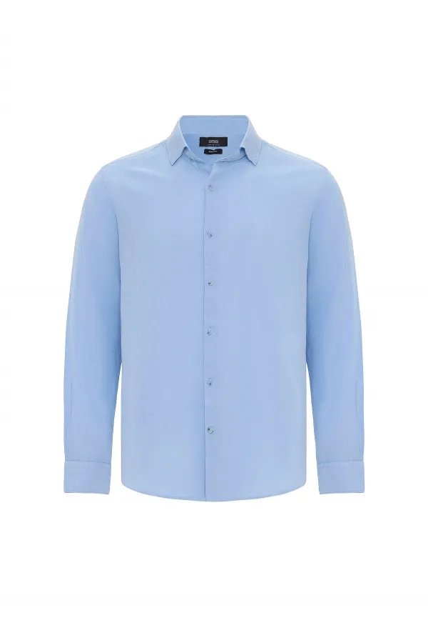 Antioch Bebe Blue Linen Blend Boys' Shirt