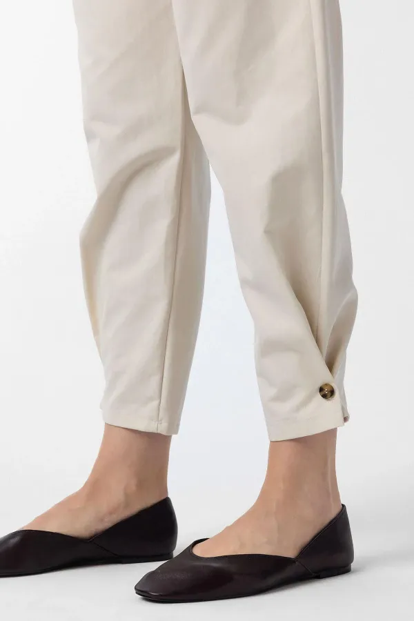 Antioch Taş Yüksek Bel Paçası Düğmeli Fit Kadın Pantolon