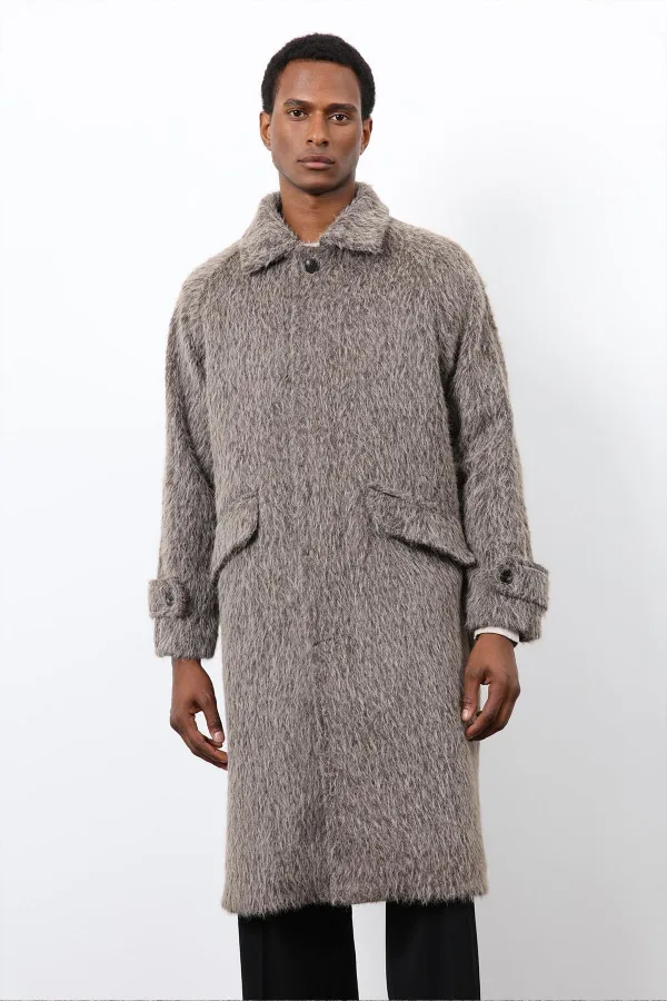 Antioch Coffee Faux Fur Men's Coat