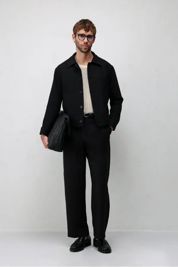 Veste de printemps Antioch noire coupe décontractée pour homme