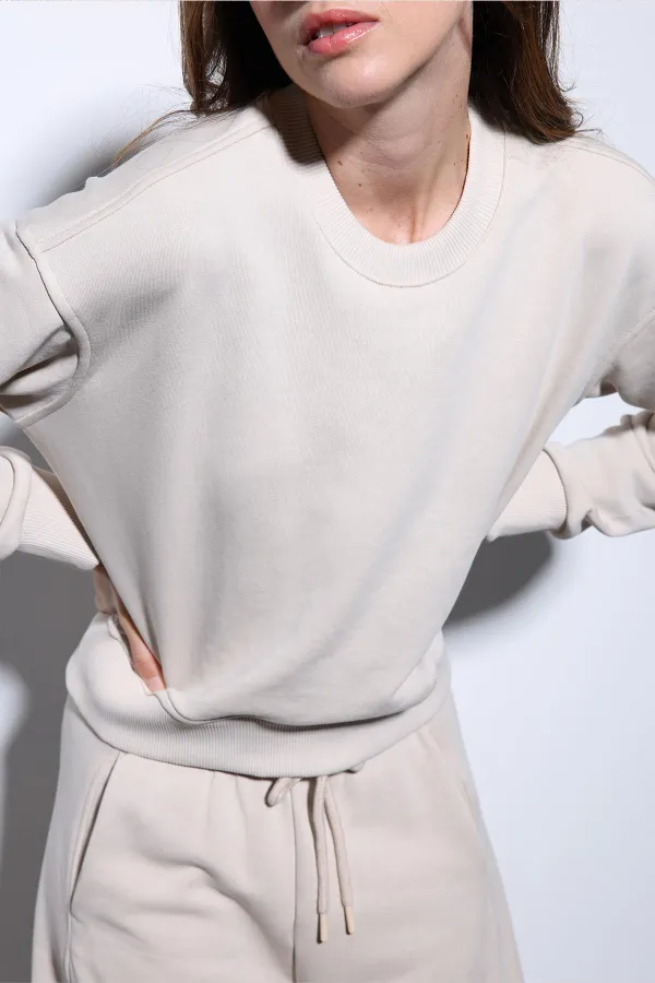 Sweat-shirt basique beige Antioch pour femme