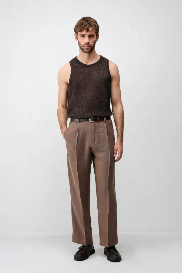 Antioch Kahve Lyocell Karışımlı Erkek Pantolon