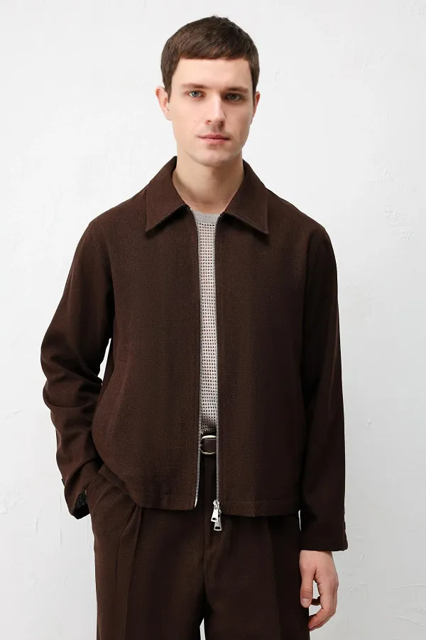 Veste texturée marron foncé Antioch pour homme