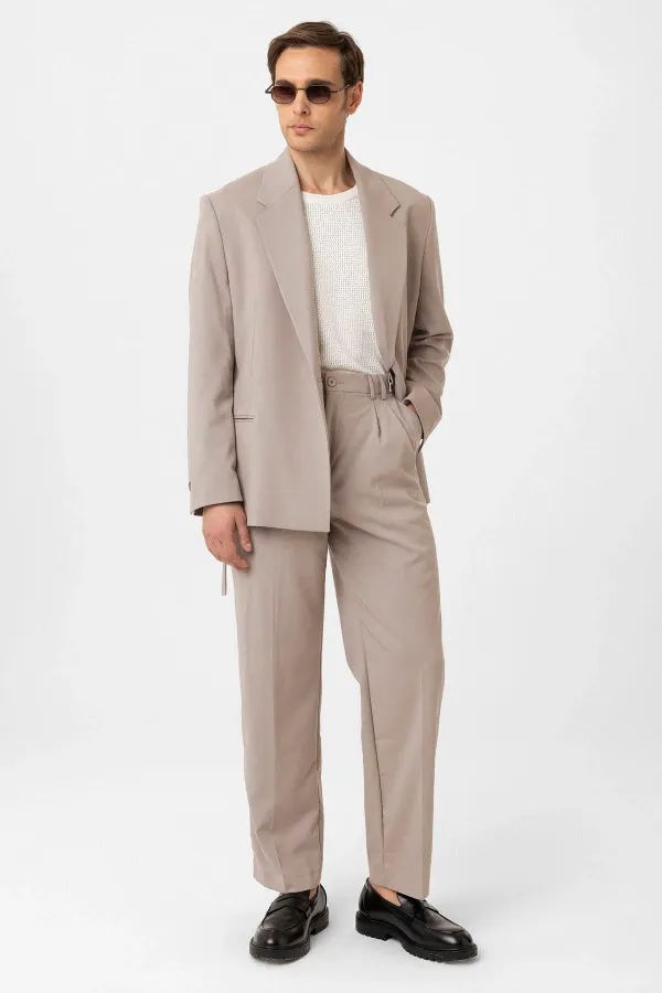 Antioch Taş Çift Pileli Baggy Fit Erkek Pantolon