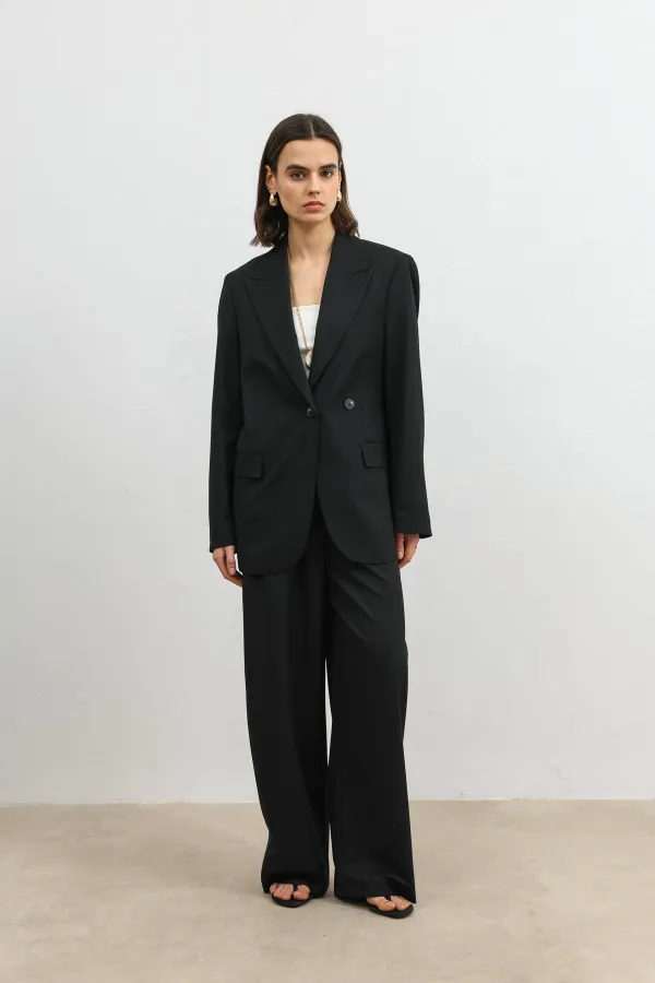 Antioch Black Double-Breasted Women's Blazer