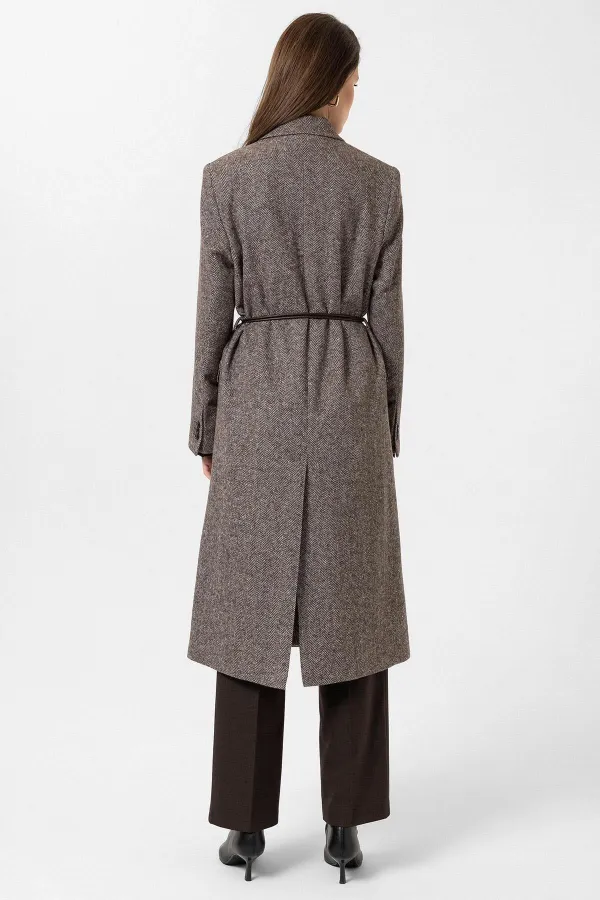 Manteau croisé à chevrons pour femme Antioch Coffee