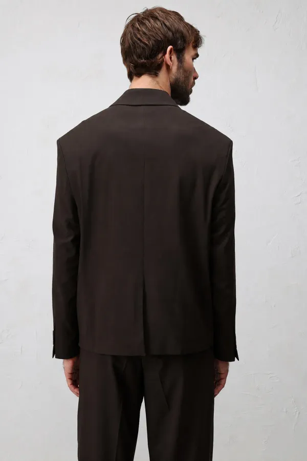 Antioch Koyu Kahve Relaxed Fit Erkek Blazer Ceket