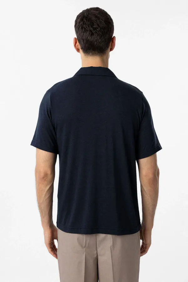 Antioch Navy Regular Fit Polo Collar Men's T-Shirt
