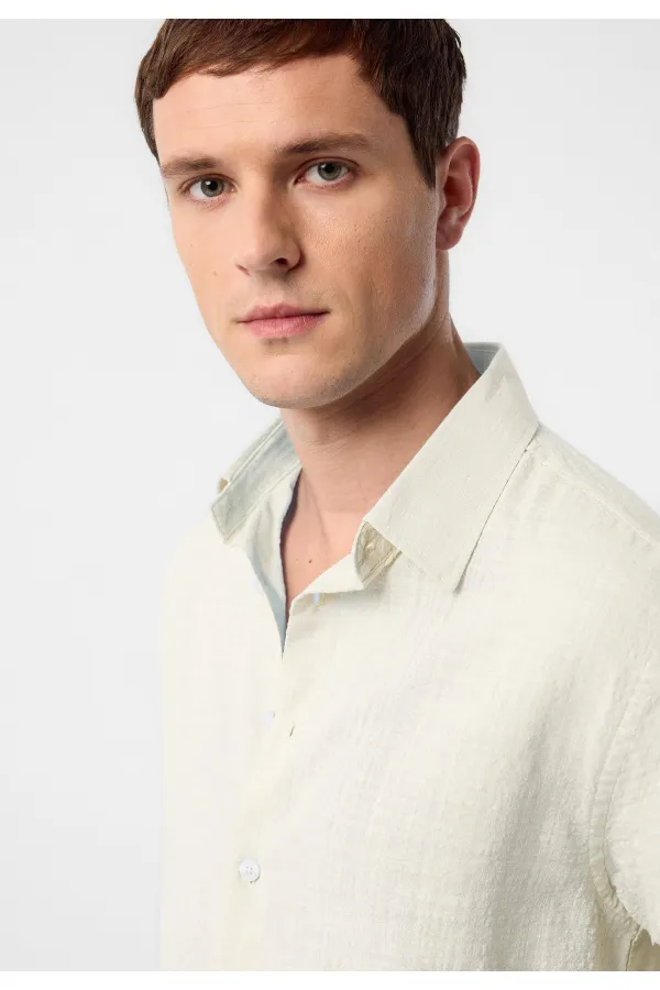 Antioch Stone Relax Fit Textured Men's Shirt