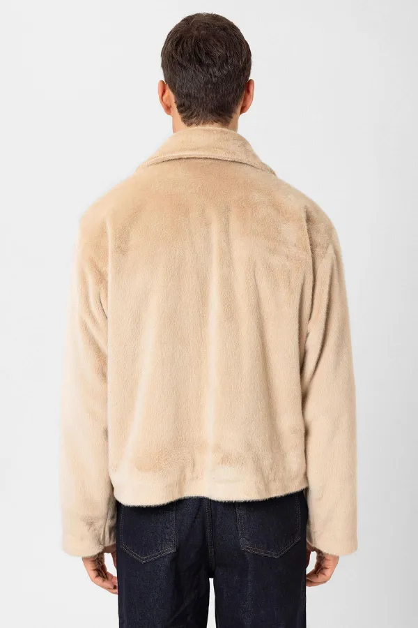 Antioch Beige Relax Fit Soft Textured Men's Jacket