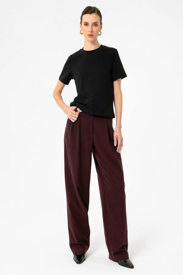 T-shirt basique à col rond Antioch pour femme, noir