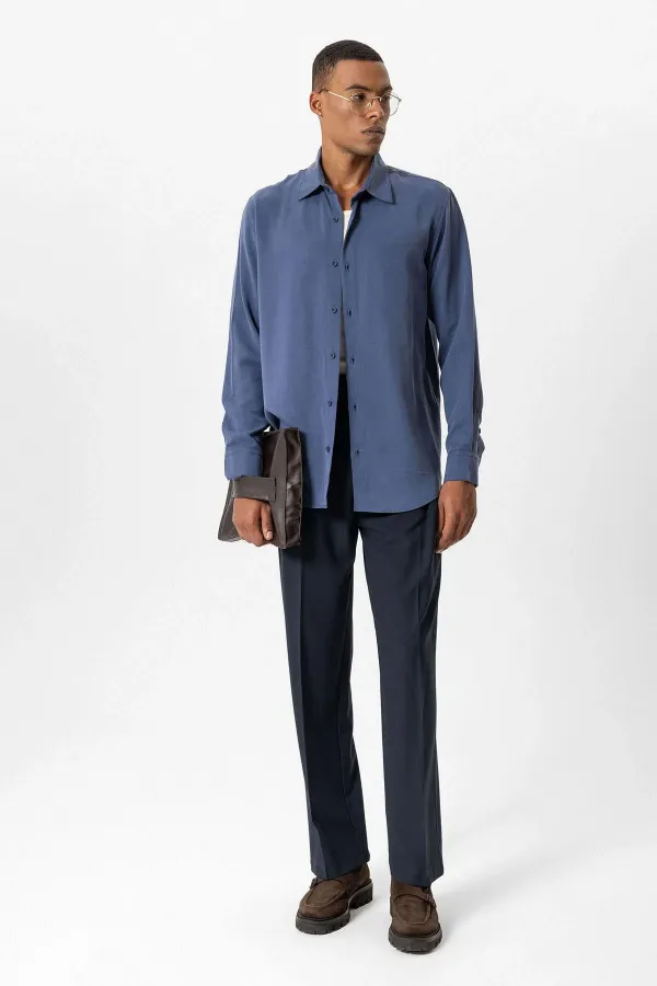 Antioch İndigo Teknik Regular Fit Erkek Gömlek