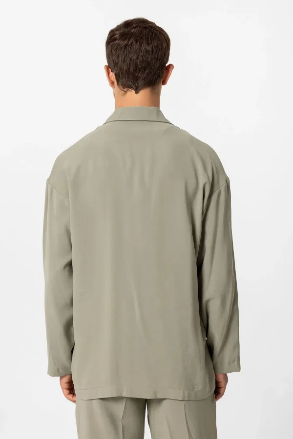 Antioch Haki Oversize Astarsız Erkek Blazer Ceket