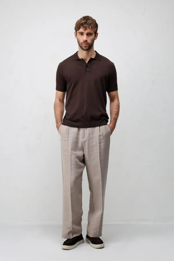 T-shirt en maille pour homme Antioch Coffee Comfort Slim à col polo