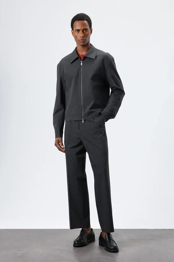 Antioch Füme Çizgili Mevsimlik Erkek Mont