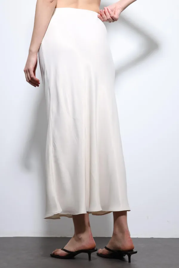 Jupe midi en satin Antioch Stone