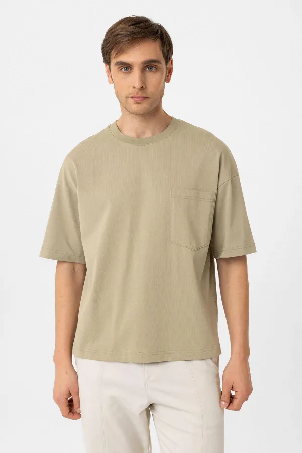 Antioch Khaki Relaxed Basic Men's T-Shirt