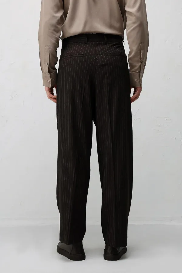 Costume rayé coupe décontractée Antioch Coffee pour homme