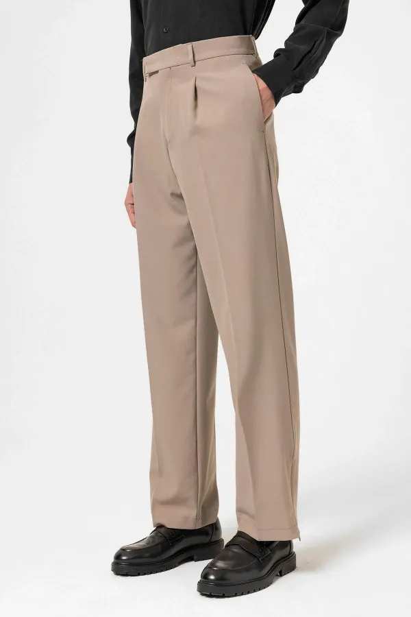 Antioch Light Mink High Waist Zip-Up Men's Trousers