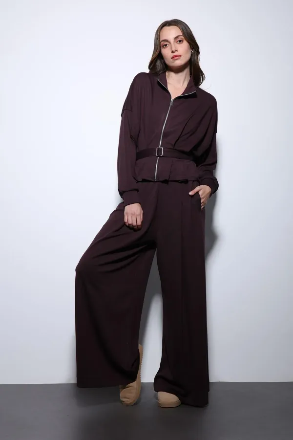 Ensemble pantalon large à ceinture Antioch Plum