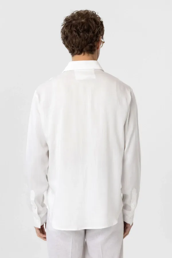 Antioch White Relax Fit Lyocell Fabric Men's Shirt