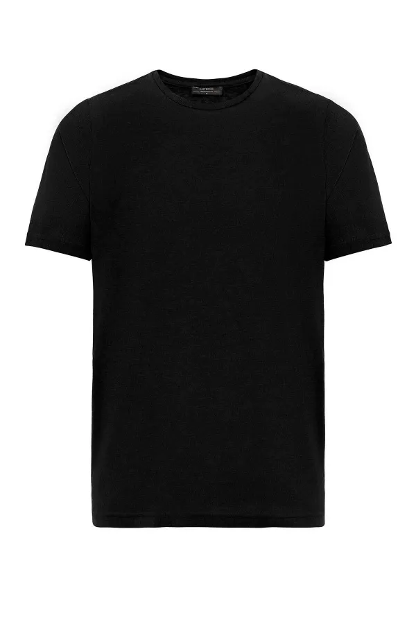 Antioch Black Basic Crew Neck Men's T-Shirt