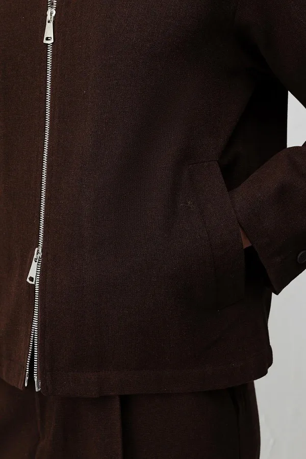 Veste texturée marron foncé Antioch pour homme