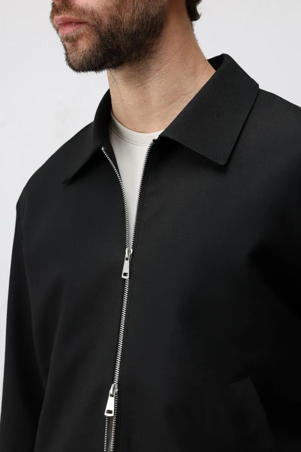 Veste Antioch noire à fermeture éclair et coupe décontractée pour homme