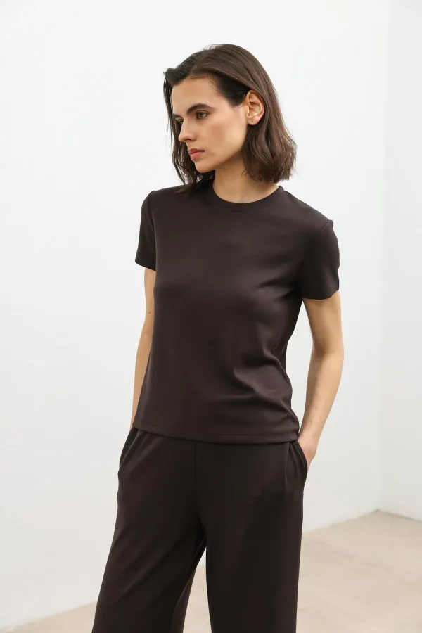 Antioch Koyu Kahve Dökümlü Kadın Eşofman Takım