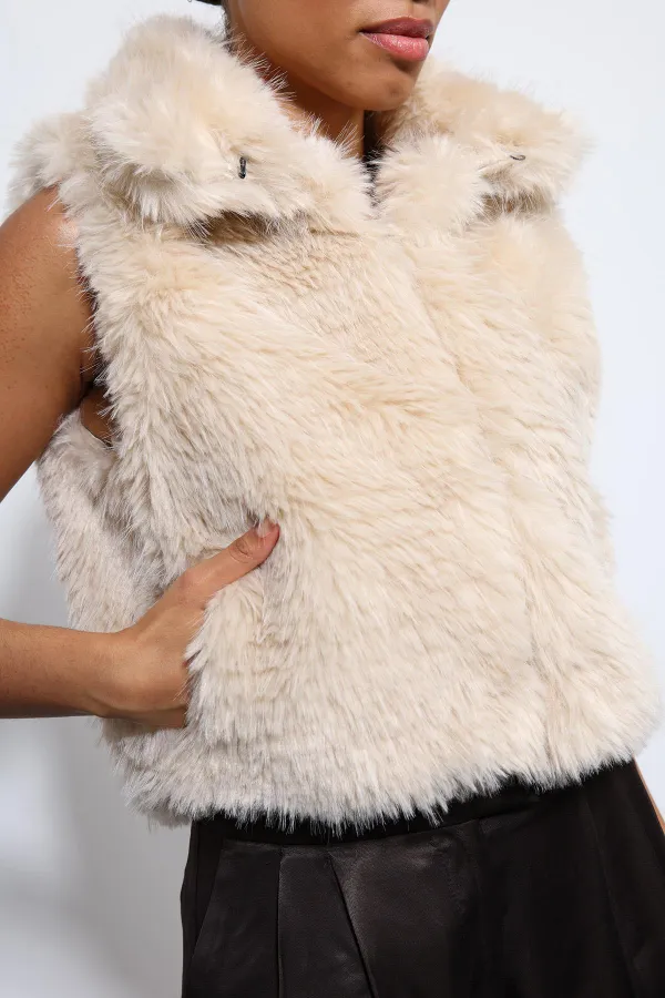Antioch Off-White Plush Look Vest