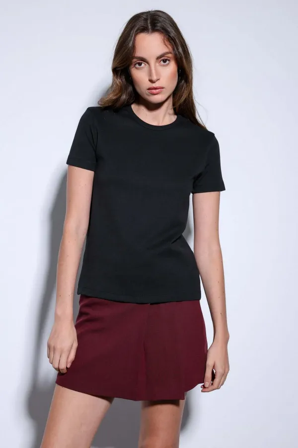 Antioch Siyah Basic Kadın T-Shirt