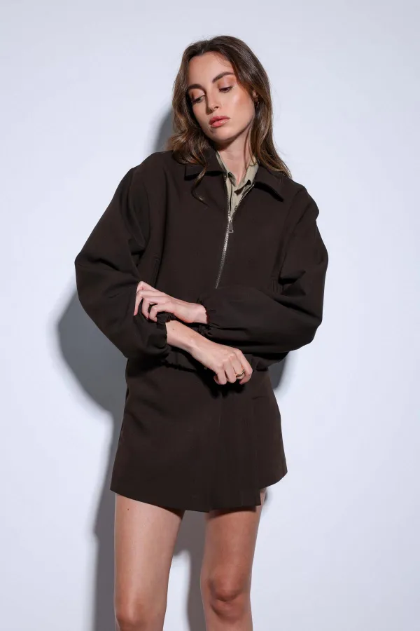 Veste bomber zippée Antioch Coffee pour femme