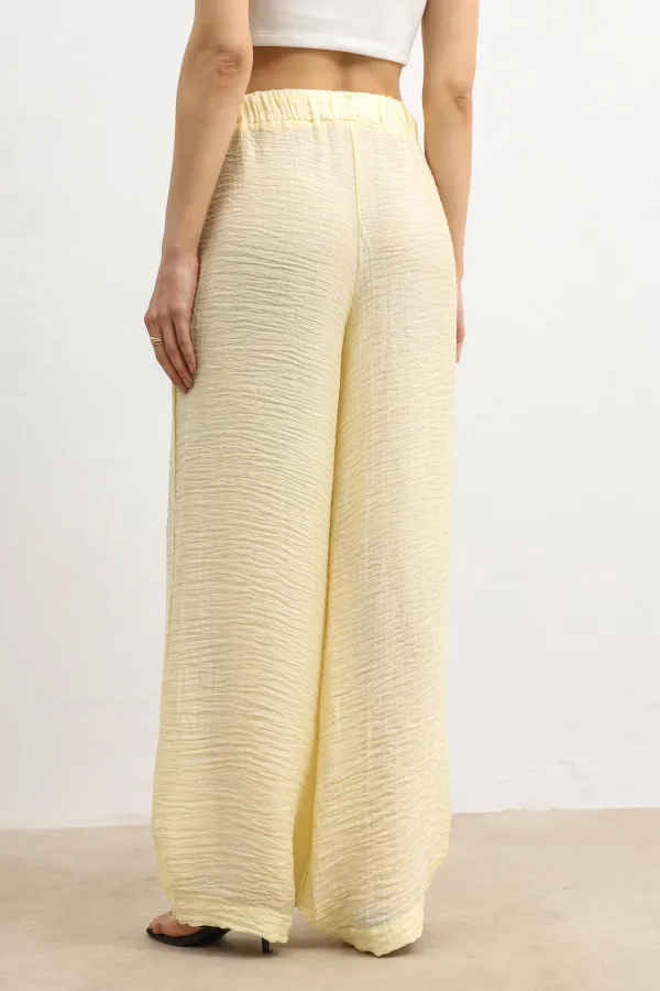 Antioch Sarı Ayarlanabilir Paça Dökümlü Kadın Pantolon