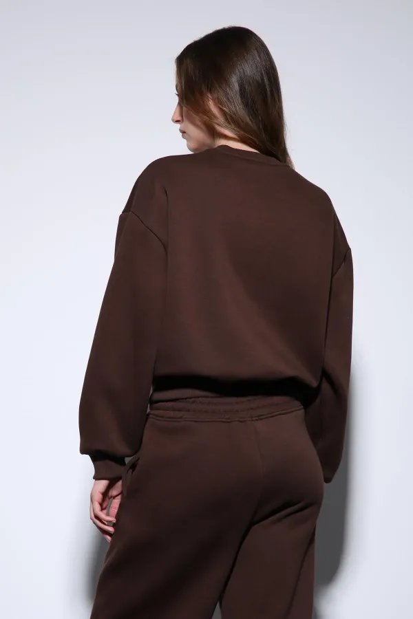 Antioch Kahve Oversize Kadın Eşofman Takım