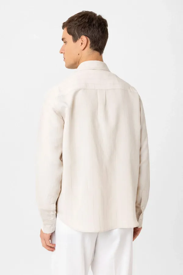 Antioch Stone Relax Fit Striped Men's Shirt