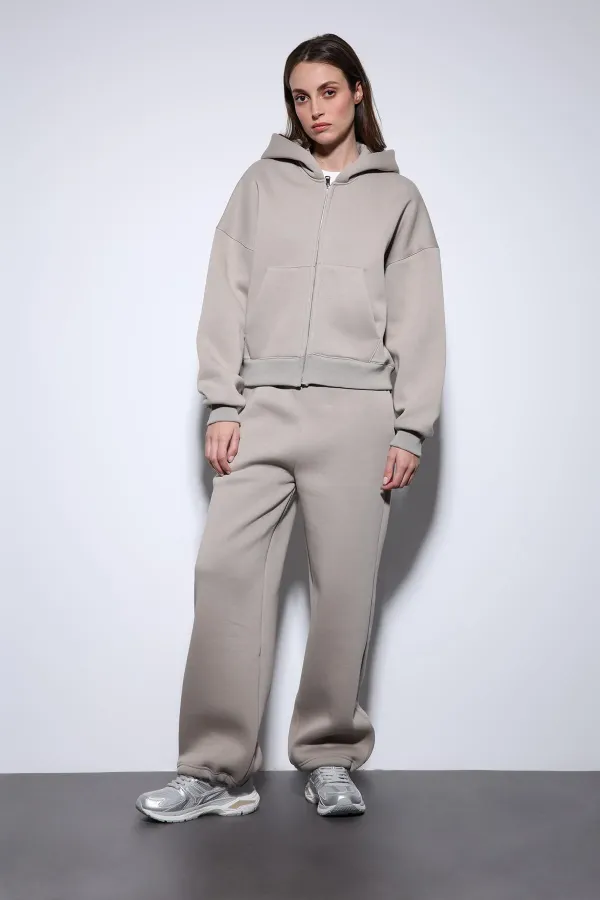 Antioch Light Mink Zip-Up Hooded Women's Sweatshirt