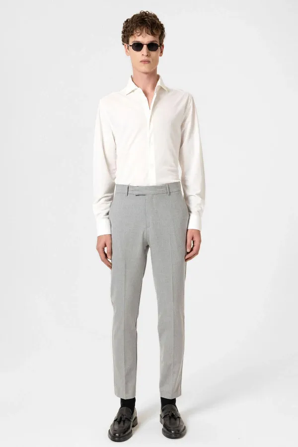 Antioch Grey Classic High-Waisted Men's Trousers