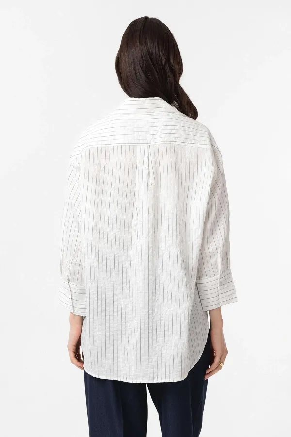 Antioch White Striped Women's Shirt