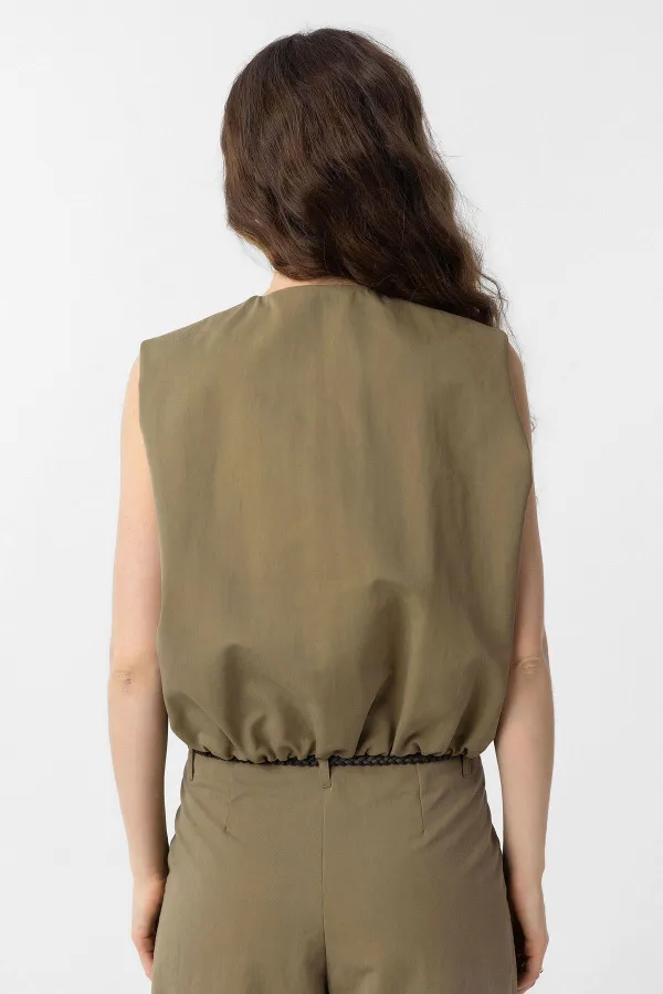 Antioch Haki Oversize Kadın Yelek