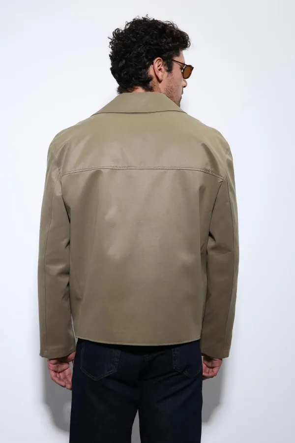 Antioch Haki Crop Fit Erkek Trençkot Antioch Haki Crop Fit Erkek Trençkot