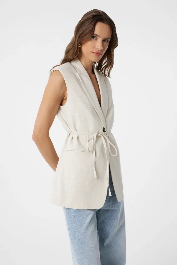 Antioch Ecru Belted Women's Vest