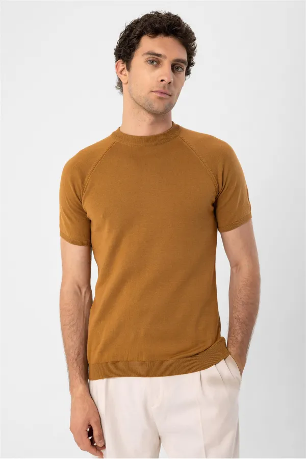 Antioch Tobacco Bicycle Collar Knit T-Shirt