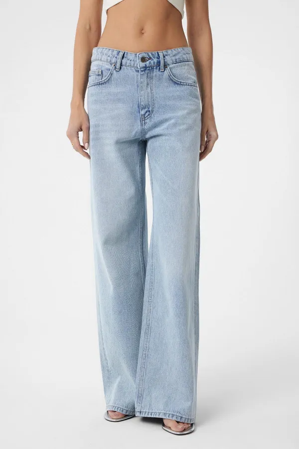 Jean Antioch bleu clair taille haute pour femme