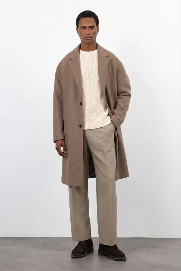 Antioch Bej Relax Fit Erkek Kaban